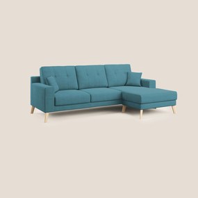 Danish divano angolare REVERSIBILE in tessuto morbido impermeabile T02 azzurro X