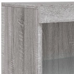 Credenza con Luci LED Grigio Sonoma 60,5x37x100 cm