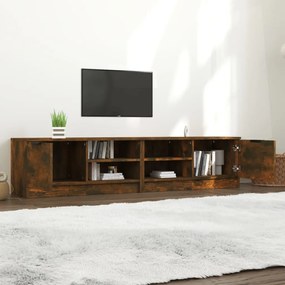 Mobili tv 2 pz rovere fumo 80x35x36,5 cm in legno multistrato