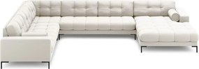 Divano angolare Bali U 7 posti imbottito con gambe nere - L327 x l256 x h75