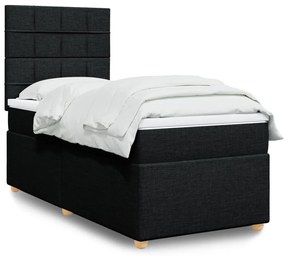 Giroletto A Molle Con Materasso Nero 100x200 Cm İn Tessuto /