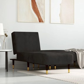 Chaise Longue İn Velluto Nero /