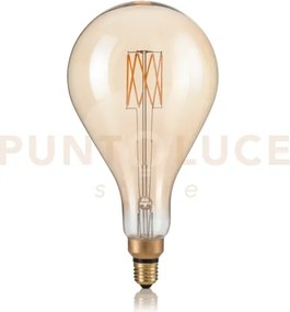 Lampadina attacco e27 in vetro goccia ambra 8 w 800 lm 2200 k ø 155...