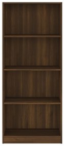 Libreria 4 Ripiani Rovere Marrone 60x24x142cm Legno Multistrato