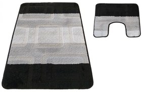 Set di due tappetini da bagno neri Larghezza: 50 cm | Lunghezza: 80 cm