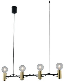 Lampadario Sospensione Axon Class Colore Nero Oro 60W  Mis  89 x 7,5 x 120 cm