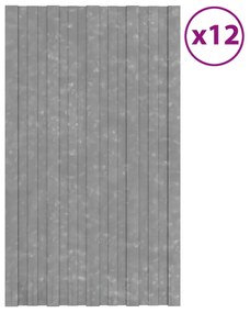 Pannelli Da Tetto 12 Pz İn Acciaio Zincato Argento 80x45 Cm /