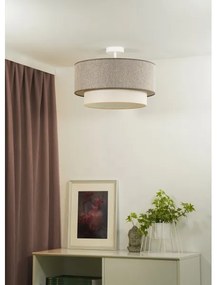 Duolla-Lampadario a plafone BOHO ECO RECYCLING 1xE27/15W/230V diametro 45 cm marrone/color crema