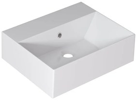Lavabo da appoggio rettangolare in ceramica bianco