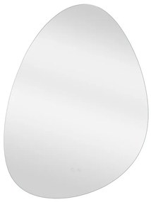 Specchio con illuminazione integrata bagno ciottolo SENSEA L 60 x H 80 x P 3 cm grigio / argento