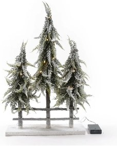 Albero di Natale artificiale innevato Luci verde con illuminazione H 10 cm x Ø 10 cm