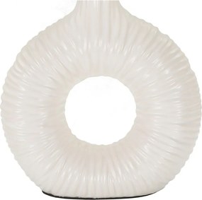 Lampada da tavolo bianca in ceramica con paralume in tessuto (altezza totale 43 cm) Seta – Mauro Ferretti