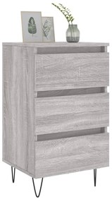 Comodino grigio sonoma 40x35x69 cm in legno multistrato