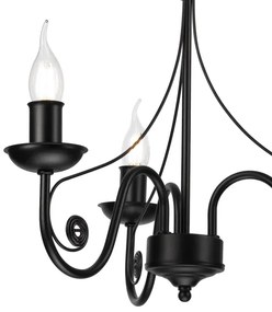 Lampadario a sospensione con catena DONATO 3xE14/40W/230V nero