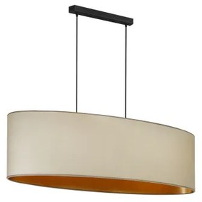 Duolla - Lampadario a sospensione con filo OVAL VEGAN 2xE27/15W/230V beige