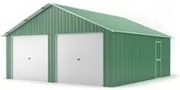 Container deposito auto box lamiera capanno in Acciaio Zincato con doppia saracinesca 666x724cm x h 3,80m - 810KG - 48,22 mq - VERDE