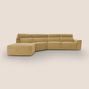 Clark Divano angolare con opzione relax elettrico in tessuto smacchiabile impermeabile T17 giallo