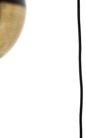 Lampada a sospensione industriale nera con ottone 5 luci - Haicha