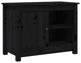 Mobile porta tv nero 70x36,5x52 cm in legno massello di pino