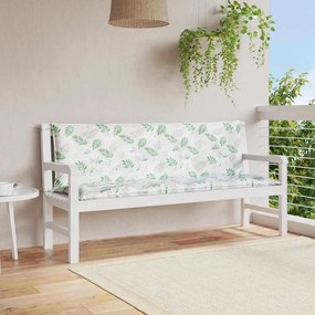 Cuscini Panca Giardino 2 Pz Motivo A Foglie 150x50x7 Cm Tessuto /