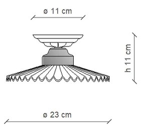 Plafoniera Classica L'Aquila Ottone E Ceramica Decorato Diam. 23Cm Luce E27