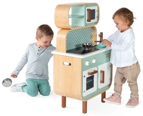 Cucina in legno per bambini double-face con lavatrice - Reverso