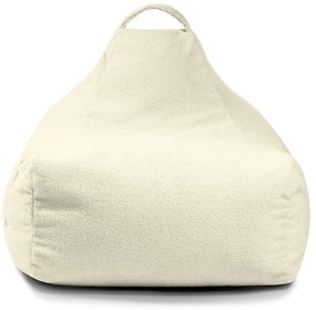 Pouf a sacco per bambini color crema con rivestimento in bouclé Game Amuse – SLOWDOWN