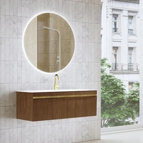 Mobile bagno sospeso con lavabo L 120 x H 40 x P 45.5 cm verde e oro per vasca centrale Loa