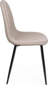 Sedie Da Interno Imbottite In Similpelle Tortora Gambe Nere Amanda PU Bizzotto - 4 Pz