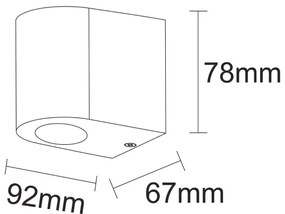 Applique da esterno BOSTON 1xGU10/10W/230V IP44 bianco