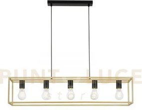 Lampadario a sospensione kimera nera e oro satinato 5 luci attacco ...