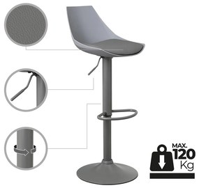 Sgabelli da bar grigi ad altezza regolabile in similpelle in set di 2 (altezza seduta 56,5 cm) - Casa Selección