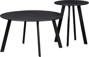 Tavolo da giardino nero, ø 40 cm Fer - WOOOD