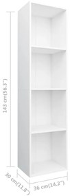 Libreria / Mobile TV Bianco 36x30x143 cm in Legno Multistrato