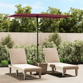 Ombrellone Da Giardino Con Palo İn Alluminio 2x1,5 M Bordò /