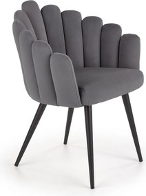 Sedia K410 grigio velluto