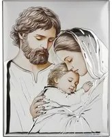Icona Sacra famiglia ceramica 31x22 cm con argento Miro Silver