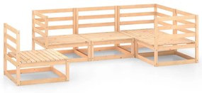 Set Divani da Giardino 5 pz in Legno Massello di Pino