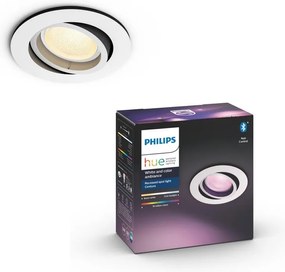 Faretto da incasso con fonte luminosa orientabile GU10 PHILIPS HUE CENTURA bianco Ø 9 cm Luce luce cct e rgb