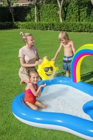 Piscina per bambini con scivolo e fontana 257 x 145 x 91 cm