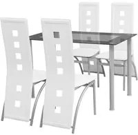 Set Sala Da Pranzo 5 Pezzi Bianco cod mxl 6029