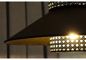Duolla - Lampadario a plafone RIO RATTAN 1xE27/15W/230V diametro 45 cm nero/oro