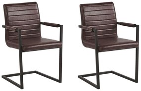 Set di 2 sedie ecopelle marrone BUFORD Beliani