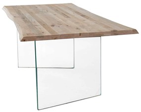 ANSON - tavolo da pranzo moderno in vetro e legno