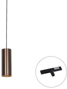 Lampada a sospensione di design bronzo scuro incl. adattatore per binario monofase - Slimline Tubo