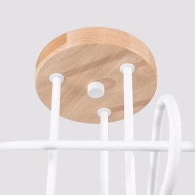 Sollux SL.1474 - Lampadario a plafone EMBER 3xE27/15W/230V bianco/beige/faggio