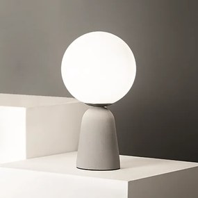 Lumetto da tavolo ROCK in cemento e vetro satinato 15x30 cm