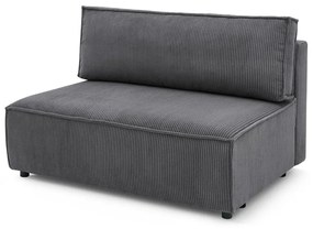 Modulo divano in velluto a coste grigio scuro, pezzo centrale Nihad modular - Bobochic Paris