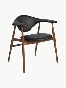 Sedia con braccioli in legno di noce Masculo