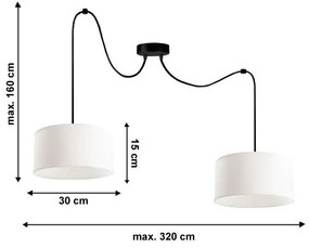Lampadario a sospensione con filo TUZ 2xE27/60W/230V ragno